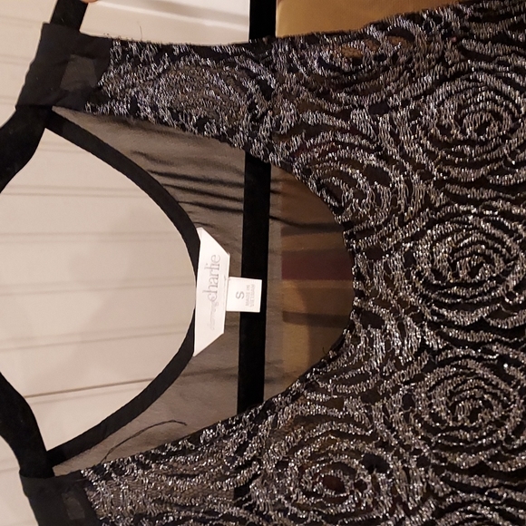 NWOT Women's Charming Charlie Shimmering Flowing Sheer Tank Top Size S - Picture 5 of 8